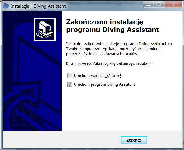 Instalacja nurkowa - zakoczenie